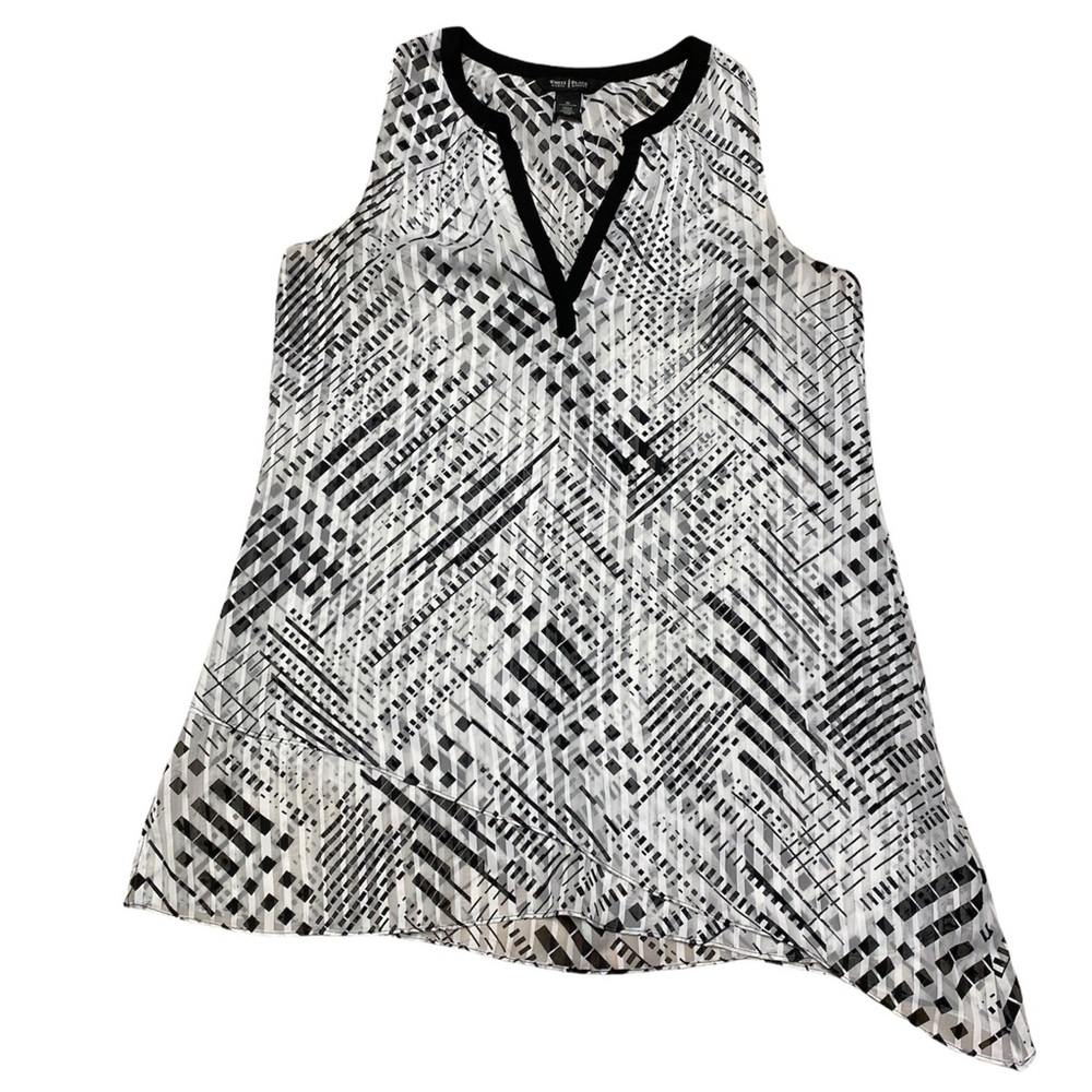 White House Black Market Sleeveless Blouse Women’s M Asymmetrical Hem Tank Top